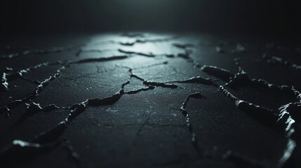 Obraz premium Cracked surface texture dark environment abstract image low angle view natural concept for design