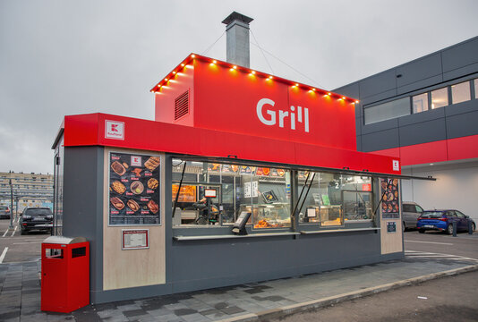Kaufland supermarket Grill kiosk in Mangalia, Romania.