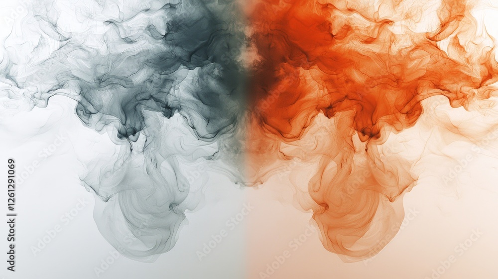Poster dynamic smoke patterns art studio digital artwork abstract close-up duality of color