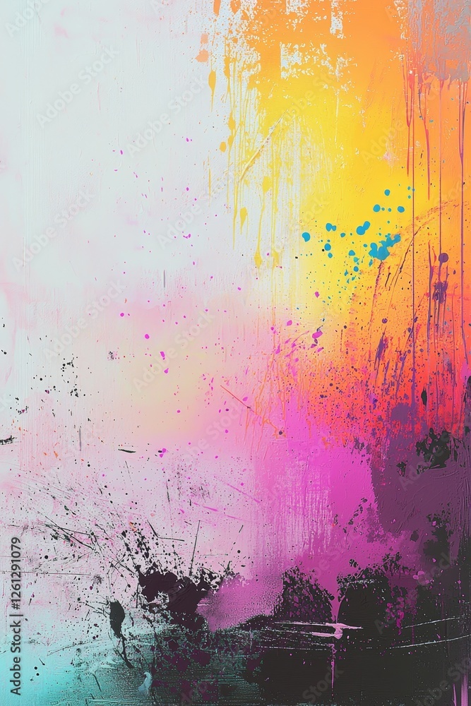 Poster vibrant abstract art displaying energy and emotion studio setting digital artwork colorful environme