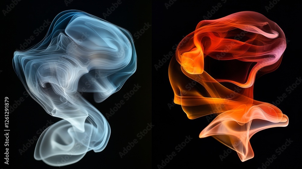 Aufkleber dynamic smoke artistry abstract setting visual composition dark background artistic perspective flui