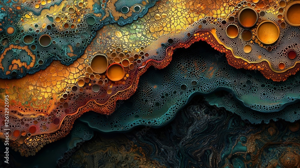 Poster abstract art of vibrant patterns and textures digital medium colorful environment close-up view arti