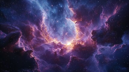 Fototapeta premium Celestial phenomenon unveils galactic wonders outer space digital art nebulae cosmic perspective astrophysics exploration