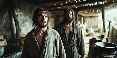 Fototapeta premium Brothers Jacob and Esau, Biblical