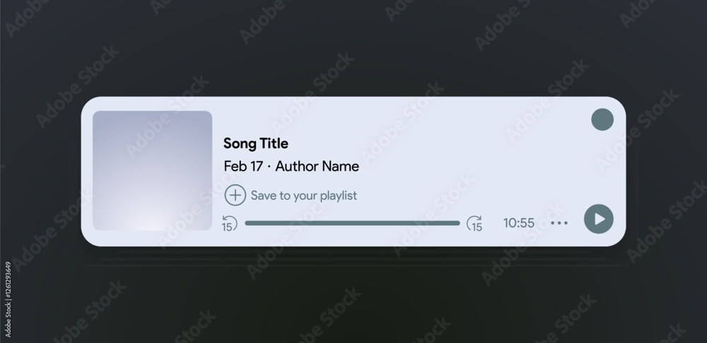 Canvas Prints mobile music player interface. podcast turntable template. audio streaming service layout. profile, 