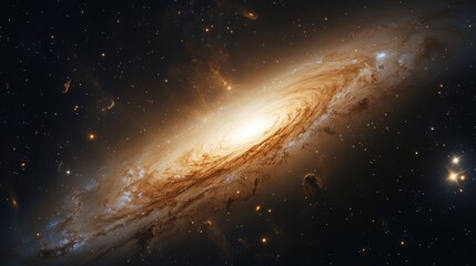 Fototapeta premium A highly detailed HDRI image of deep space, featuring vibrant nebulae, clusters of stars, and distant galaxies, capturing the awe-inspiring beauty of the universe.