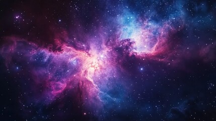 Fototapeta premium An HDRI image capturing the mesmerizing beauty of the Orion Nebula, with its vivid colors and intricate details, illuminating the surrounding space