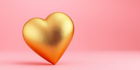 Fototapeta premium elegant golden heart pink background valentines love