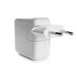 USB power adapter (charger) isolated on white