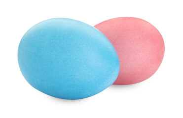 Happy Easter. Bright painted eggs isolated on white