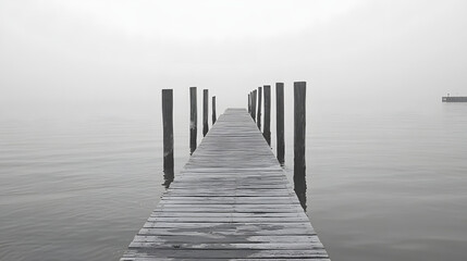 Obraz premium Serene Oceanic View Featuring a Picturesque Wooden Pier