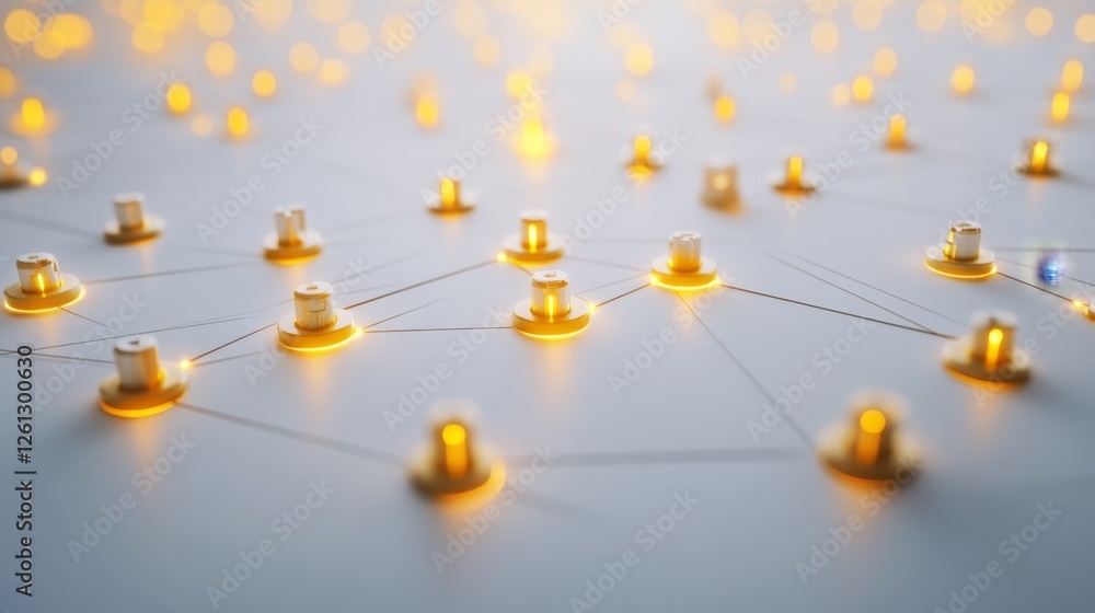 Poster visualizing concepts a bright white background with yellow nodes digital art abstract environment cr