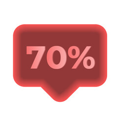 70% 3D bubble red on white background
Vector 3D bubble with discount, sale promotion