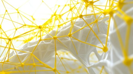 Fototapeta premium Innovative yellow-tech inspired design modern workspace visual artwork bright white environment creative perspective