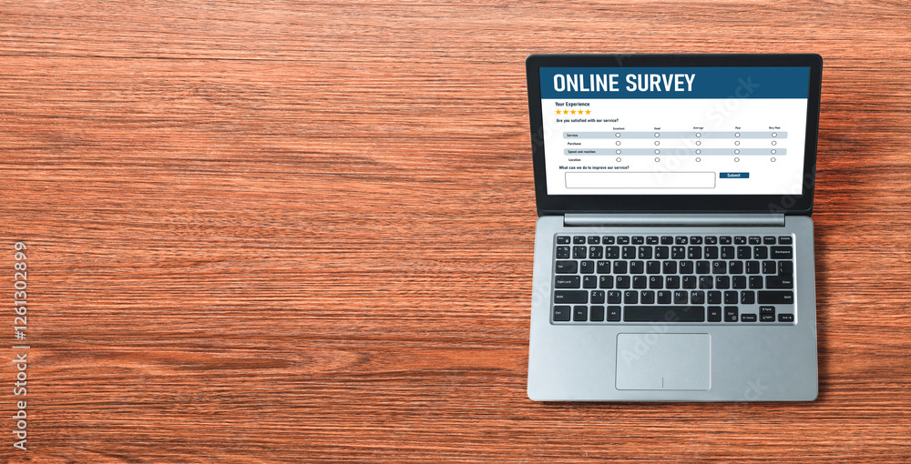 Poster online survey form for modish digital information collection on the internet network