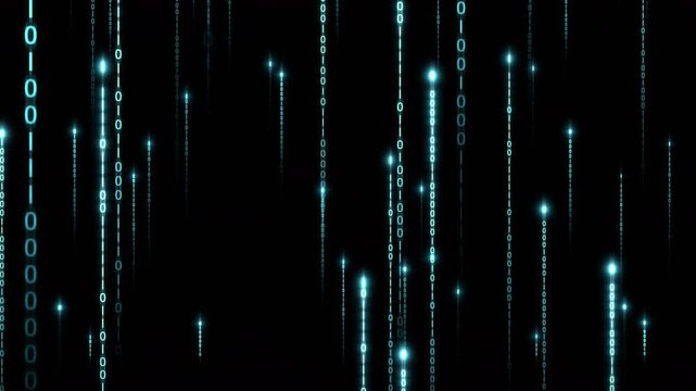 Matrix Code Digital Rain of Falling Characters