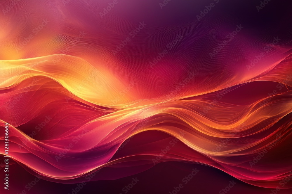 Wall mural a burgundy and gold abstract background with flowing lines, creating an elegant and upscale visual.