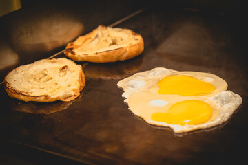 Early morning dinner cooking breakfast healthy tasty food.