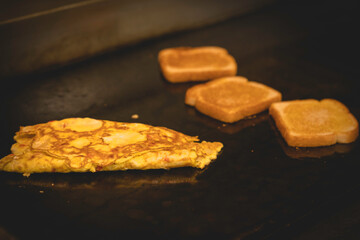 Early morning dinner cooking breakfast healthy tasty food.