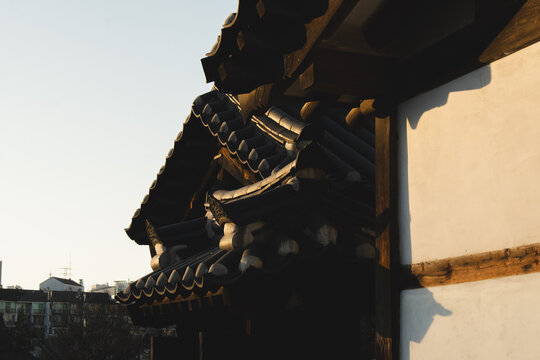 Side shot of traditional Hanok Housing