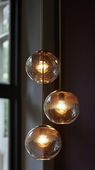 Warm honey orbs illuminate a luxurious burgundy gradient