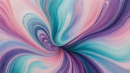 Obraz premium Soft pastel pinks, purples, and teals swirl in a dreamy, liquid opal texture, creating an ethereal and mesmerizing abstract flow