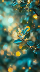 Soft Floral Branch with Bokeh Lights