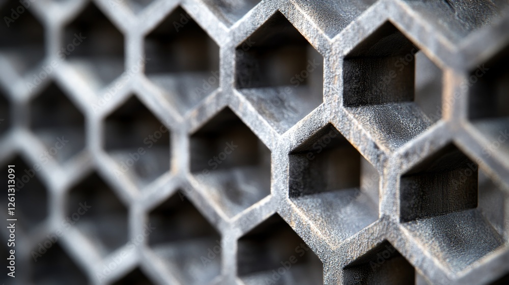 Poster exploring geometric harmony a closeup of hexagonal patterns digital art abstract world macro perspec