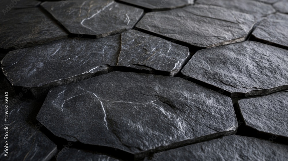 Aufkleber exploring dark textured hexagon pattern digital design close-up abstract environment macro view visu