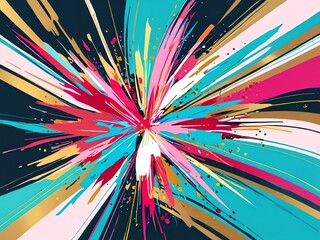 Abstract Colorful Explosion: A vibrant burst of paint