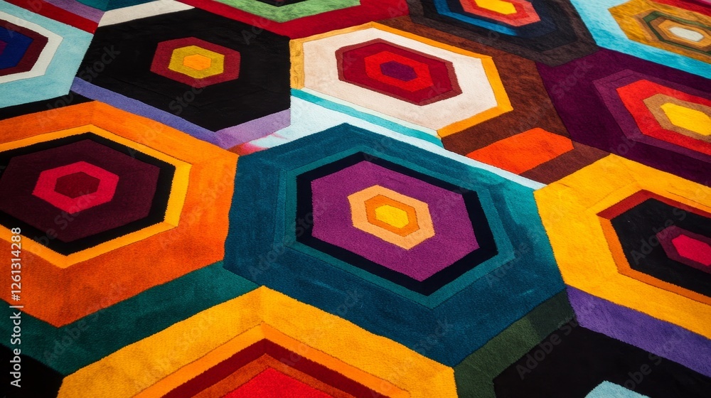 Aufkleber exploring vibrant hexagon patterns abstract art digital medium studio closeup geometric design