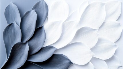 Gray and white petals, artistic arrangement, background texture, design element