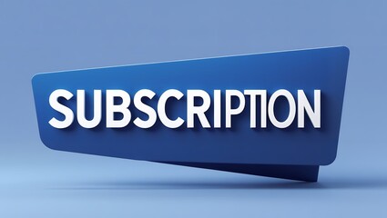 Modern Subscription Message on a Blue Ribbon Banner