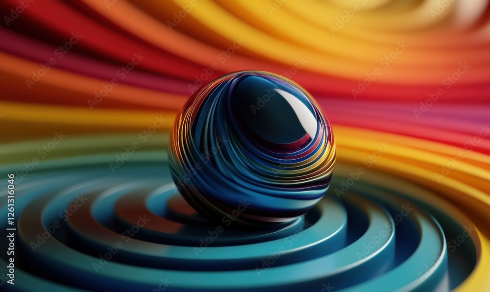 Poster 3d rendered background design featuring a colorful geometric abstract.
