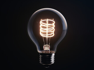 A close-up of a glowing LED lightbulb, showcasing the intricate filaments inside, with soft lighting to highlight the glow and fine details of the bulb's design.