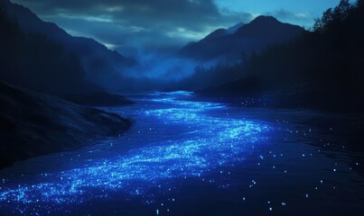 A celestial blue river flowing through the night, illuminated by countless stars.