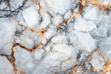 White Marble Texture with Gold and Gray Veining.