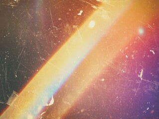 Colorful light streaks create an abstract pattern on a textured surface