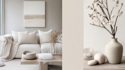 Minimalist Living Room Decor Neutral Tones and Textures