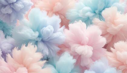 Floral soft background with pastel flowers for greeting cards and decor