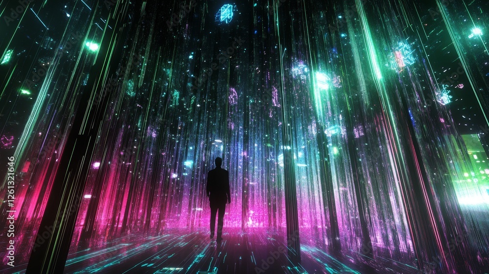 Poster digital artwork showcase cyberspace background design virtual environment abstract viewpoint futuris