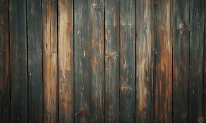 Naklejka premium A wooden wall with a rustic charm, showcasing different brown hues, providing a natural and textured surface.