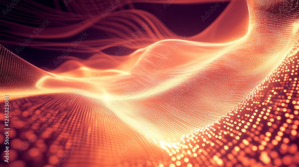 Poster digital data flowing through cyberspace virtual environment visual art futuristic perspective data r