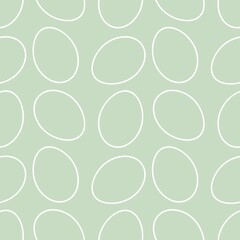 Repeating raster pattern of egg outlines on a green background