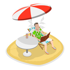 3D Isometric Flat  Illustration of Electronic Library. Item 2