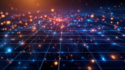 Fototapeta premium Futuristic Cosmic Grid Background