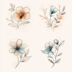 Obraz premium Elegant Floral Logo Collection for Branding and Marketing Projects