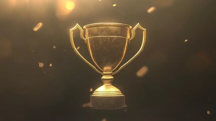With a polished finish and intricate details, a shimmering golden trophy illuminated by sparkling lights embodies sports achievement and success
