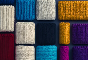 set of colorful fabric against simple background ideal to add text