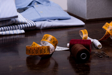 view of a tailored suit from a tailor in his studio